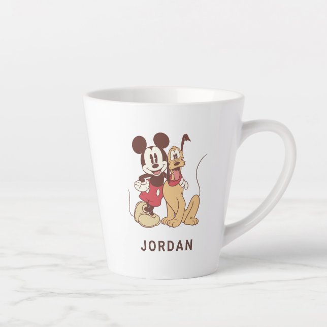 Mickey & Friends | Classic Mickey & Pluto Latte Mug (Right)