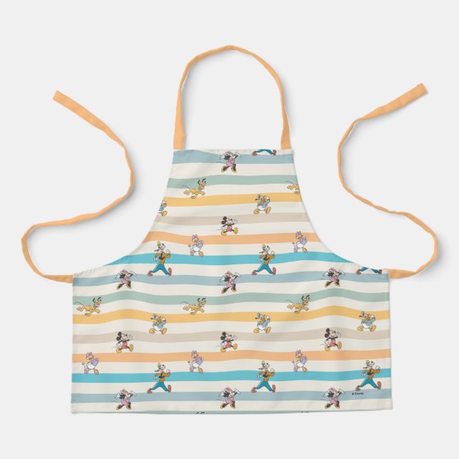 Mickey & Friends Classic Multi-Stripe Pattern Apron (Front)
