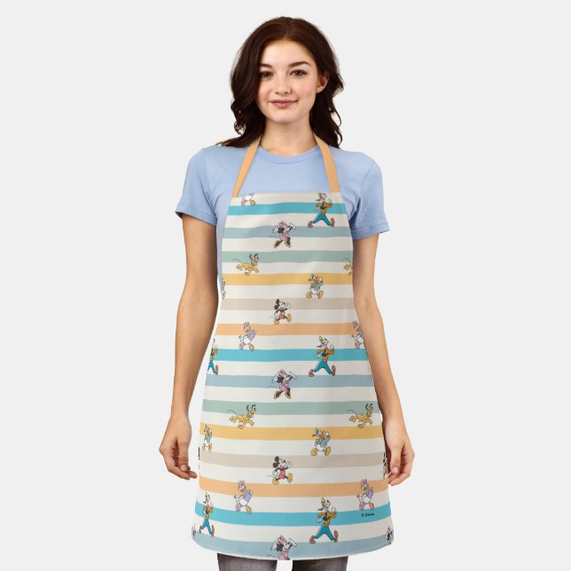 Mickey & Friends Classic Multi-Stripe Pattern Apron (Worn)