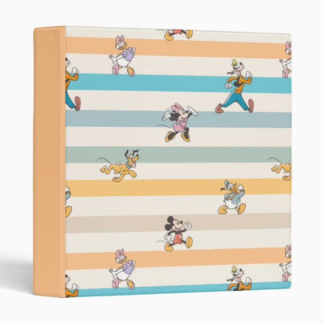 Mickey & Friends Classic Multi-Stripe Pattern Binder (Front/Spine)