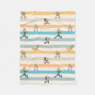 Mickey & Friends Classic Multi-Stripe Pattern Fleece Blanket