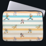 Mickey & Friends Classic Multi-Stripe Pattern Laptop Sleeve<br><div class="desc">Celebrate the ultimate squad goals with this delightful Mickey & Friends "On the Move" design! Featuring Mickey Mouse, Minnie, Donald Duck, Daisy, Goofy, and Pluto, this playful pattern captures the gang in a classic, retro-inspired art style. Set against a backdrop of soft, multi-coloured horizontal stripes, this design brings a cheerful,...</div>