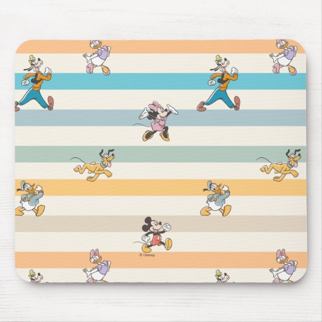 Mickey & Friends Classic Multi-Stripe Pattern Mouse Pad (Front)