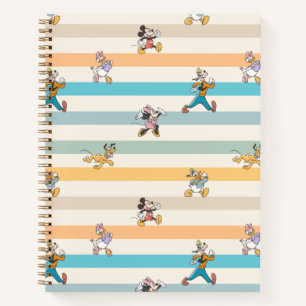 Mickey & Friends Classic Multi-Stripe Pattern Notebook