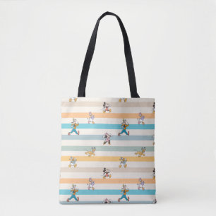 Mickey & Friends Classic Multi-Stripe Pattern Tote Bag