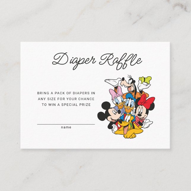 Mickey & Friends | Diaper Raffle Insert Card (Front)