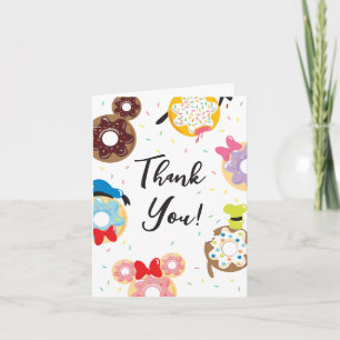  Mickey & Friends Doughnut Sweet One - First Birth Thank You Card