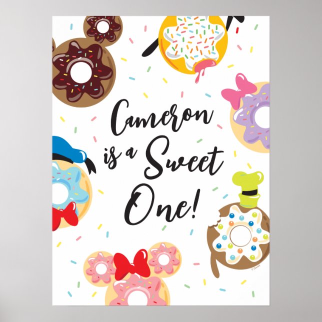 Mickey & Friends Doughnut Sweet One - First Birthd Poster (Front)