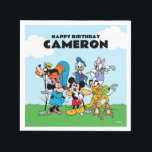 Mickey & Friends Golf Birthday Napkin<br><div class="desc">Celebrate a tee-rific birthday with these fun and sporty Mickey & Friends birthday napkins! Featuring Mickey Mouse, Minnie Mouse, Goofy, Pluto, Donald Duck, and Daisy Duck all dressed in colourful golf attire, this playful design shows the gang enjoying a day on the green under a bright blue sky with fluffy...</div>