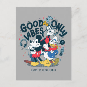 Mickey & Friends   Good Vibes Only Postcard