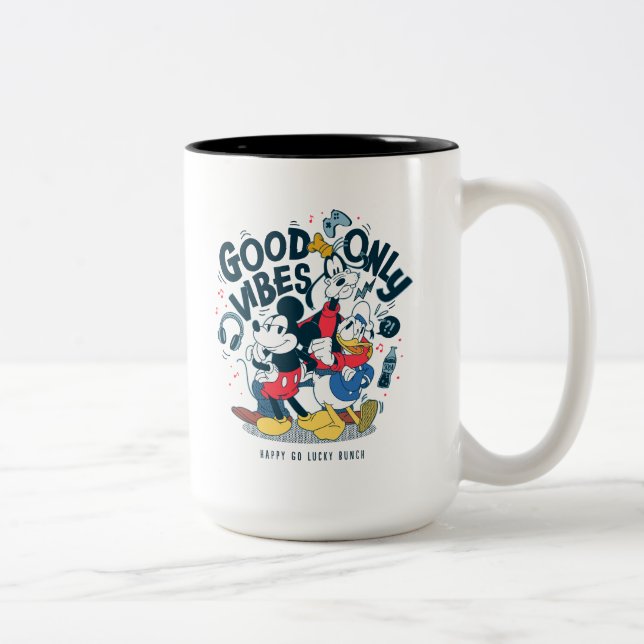 Mickey & Friends | Good Vibes Only Two-Tone Coffee Mug (Right)