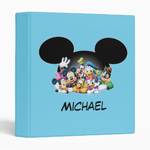 Mickey & Friends   Group in Mickey Ears Binder