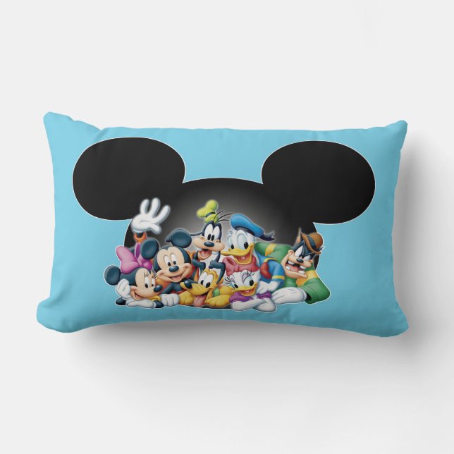 Mickey & Friends | Group in Mickey Ears Lumbar Pillow (Front)