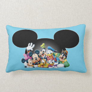 Mickey & Friends Group in Mickey Ears Lumbar Pillow