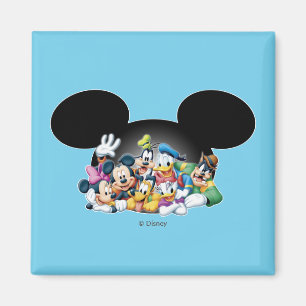 Mickey & Friends   Group in Mickey Ears Magnet