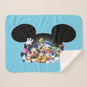 Mickey & Friends   Group in Mickey Ears Sherpa Blanket