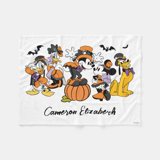 Mickey & Friends Halloween Baby Shower Fleece Blanket (Front (Horizontal))