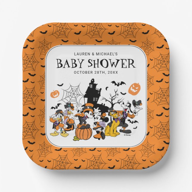 Mickey & Friends Halloween Baby Shower Paper Plate (Front)