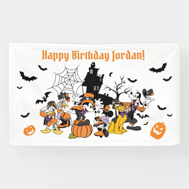 Mickey & Friends Halloween Birthday Banner (Horizontal)