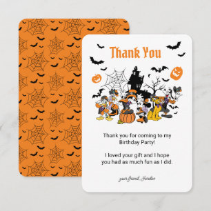 Mickey & Friends Halloween Birthday Thank You Card