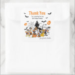 Mickey & Friends Halloween Birthday Thank You Square Sticker<br><div class="desc">Celebrate your child's Mickey and Friends Halloween themed Birthday Party with these fun birthday thank you stickers.</div>