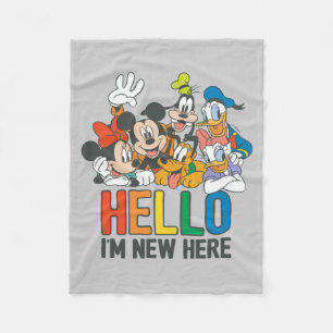 Mickey & Friends   Hello I'm New Here  Fleece Blan Blanket