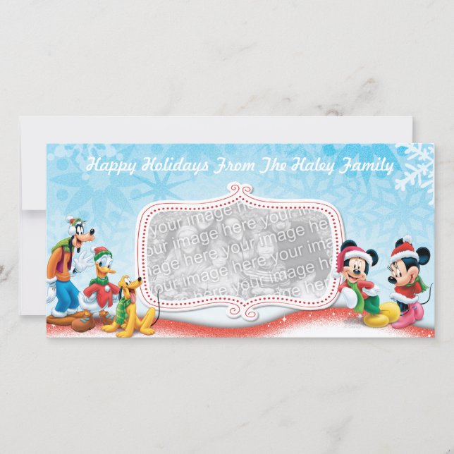Mickey & Friends Holiday Photo Card (Front)