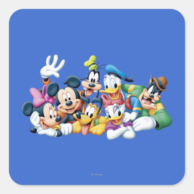 Mickey & Friends | Kneeling Square Sticker (Front)
