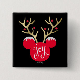 Mickey & Friends   Mickey Christmas Joy 2 Inch Square Button