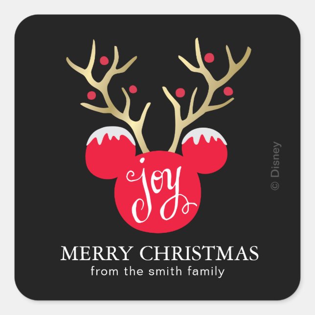 Mickey & Friends | Mickey Christmas Joy - Custom Square Sticker (Front)