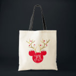 Mickey & Friends | Mickey Christmas Joy Tote Bag<br><div class="desc">Mickey Mouse logo dressed in antlers and lights for Christmas.</div>