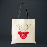 Mickey & Friends | Mickey Christmas Joy Tote Bag<br><div class="desc">Mickey Mouse logo dressed in antlers and lights for Christmas.</div>