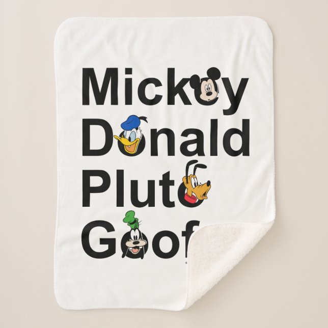 Mickey & Friends | Mickey Donald Pluto Goofy Sherpa Blanket (Front)