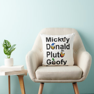 Mickey & Friends Mickey Donald Pluto Goofy Throw Pillow