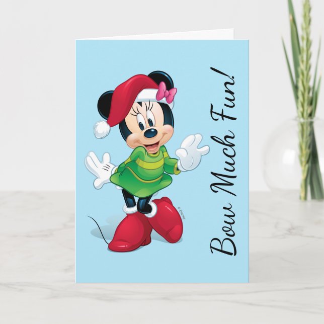 Mickey & Friends | Minnie Dressed For Christmas Holiday Card (Front)