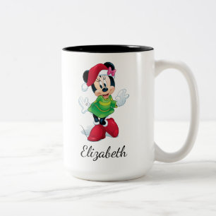 Mickey & Friends   Minnie Dressed For Christmas Two-Tone Coffee Mug
