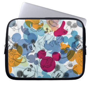 Mickey & Friends   Mouse Head Sketch Pattern Laptop Sleeve