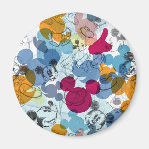 Mickey & Friends Mouse Head Sketch Pattern Magnet