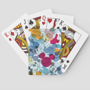 Mickey & Friends   Mouse Head Sketch Pattern Playing Cards