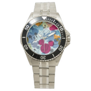 Mickey & Friends   Mouse Head Sketch Pattern Watch