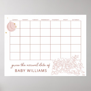 Mickey & Friends Over the Moon - Girl Baby Shower Poster