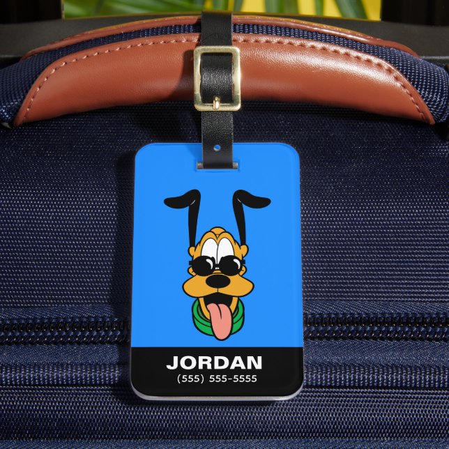 Mickey & Friends | Pluto Sun Glasses Luggage Tag (Front Insitu 2)