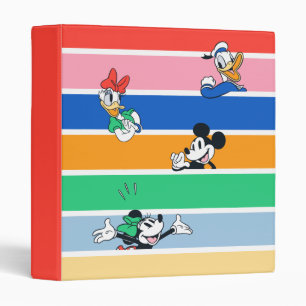 Mickey & Friends Pop-Out Color Striped Graphic Binder