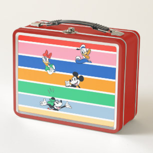 Mickey & Friends Pop-Out Color Striped Graphic Metal Lunch Box
