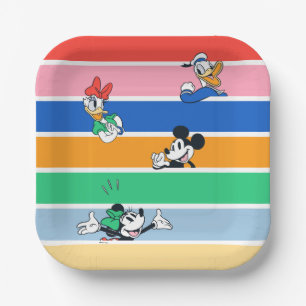 Mickey & Friends Pop-Out Color Striped Graphic Paper Plate