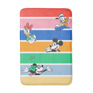 Mickey & Friends Pop-Out Colour Striped Graphic Bath Mat