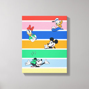 Mickey & Friends Pop-Out Colour Striped Graphic Canvas Print