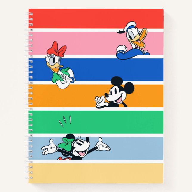 Mickey & Friends Pop-Out Colour Striped Graphic Notebook (Front)