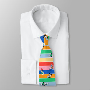 Mickey & Friends Pop-Out Colour Striped Graphic Tie