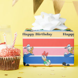 Mickey & Friends Pop-Out Colour Striped Graphic Wrapping Paper